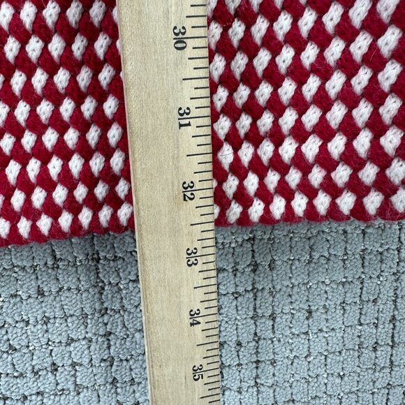 Talbots Open Cardigan Women's Size Small Red White Sweater Pure Merino Wool - Picture 9 of 12